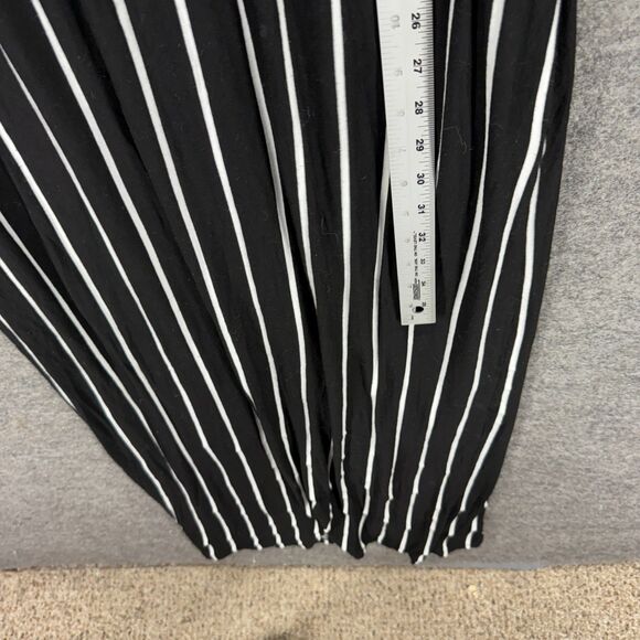 Hount Dress Women 2XL Black Striped Maxi Long Sleeve Cotton Round Neck Casual - Picture 5 of 7